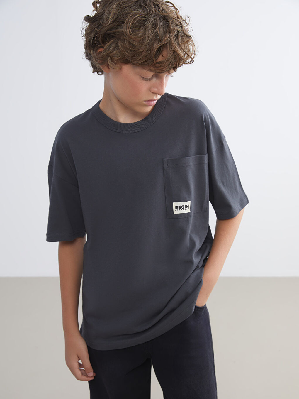 LCW Kids Тениска с кръгло деколте, изчистена, за момчета -W51428Z4-R34