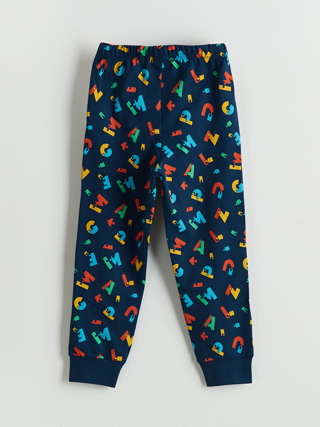 Lacivert Erkek Çocuk Beli Lastikli Desenli Pijama Alt-1