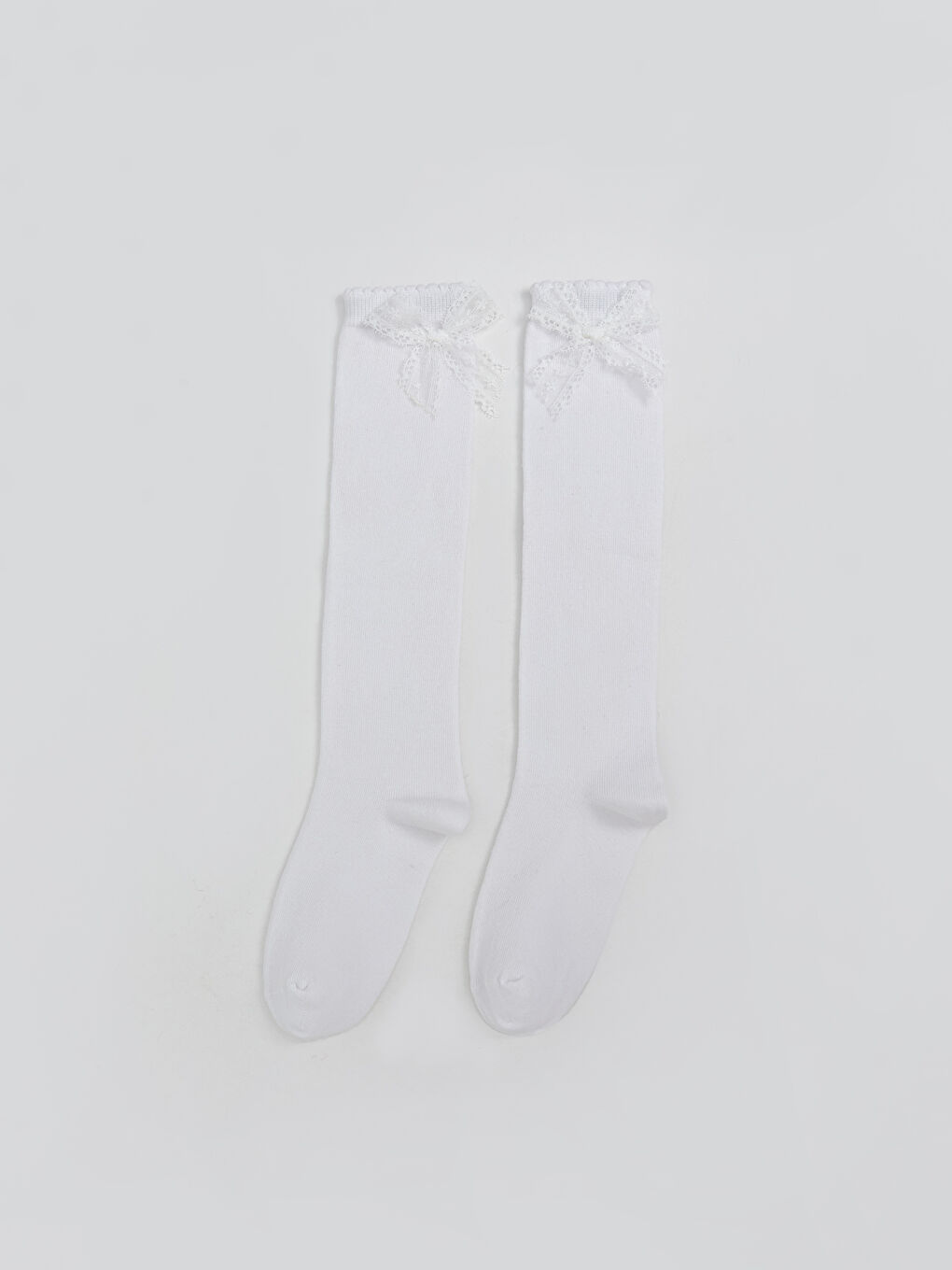 LCW Kids Bow Detailed Girls' Knee High Socks 2 Pack -W51442Z4-JYX