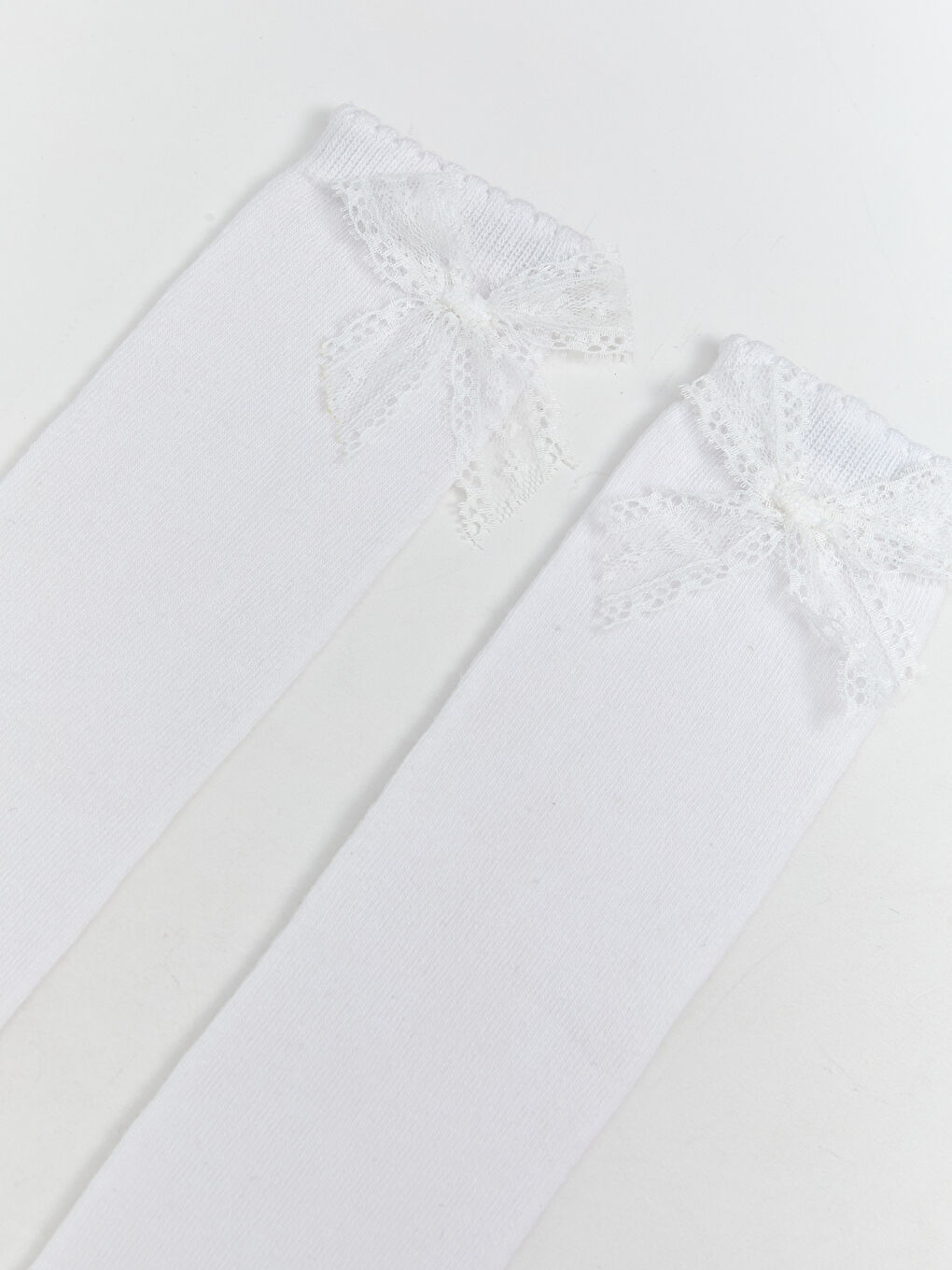 LCW Kids Bow Detailed Girls' Knee High Socks 2 Pack -W51442Z4-JYX