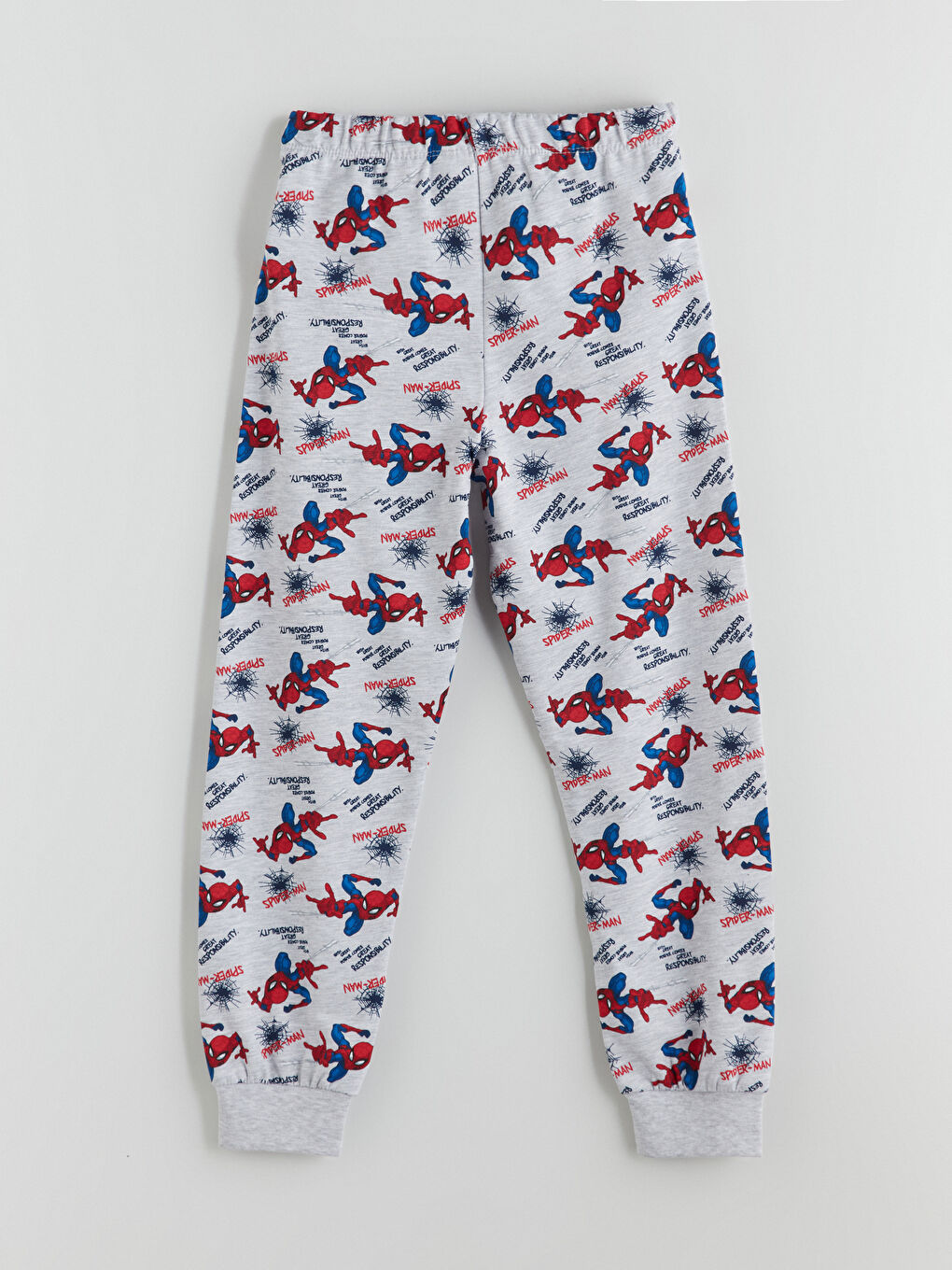 Gri Beli Lastikli Spider-Man Baskılı Erkek Çocuk Pijama Alt-2