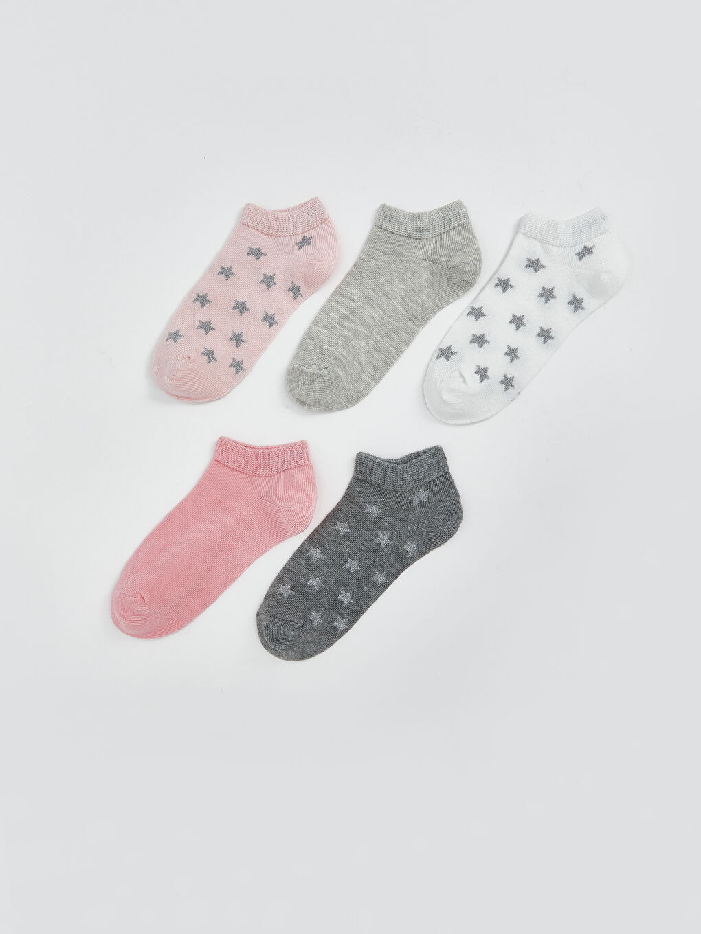 LCW Kids Patterned Girls' Trainer Socks 5 Pack -W51449Z4-FR6