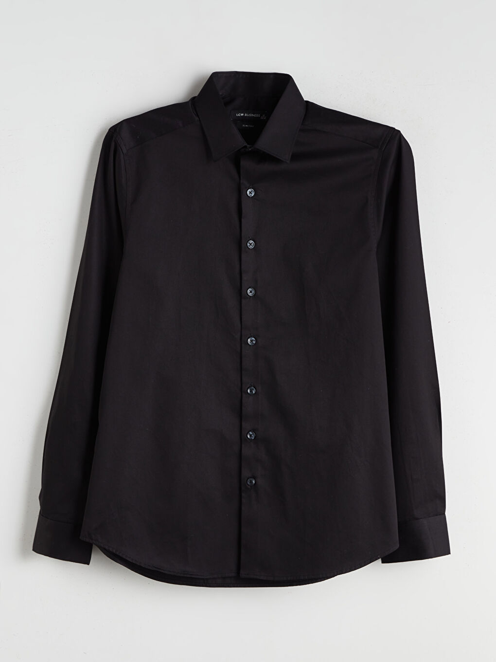 Siyah Slim Fit Uzun Kollu Erkek Gömlek-8