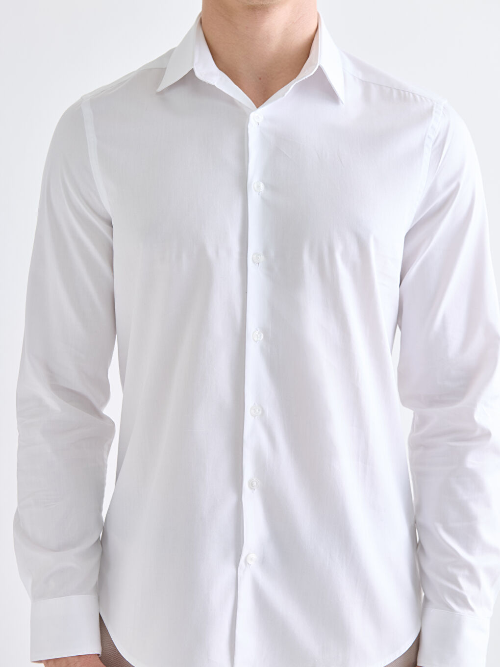 Slim Fit Long Sleeve Gabardine Men's Shirt-4