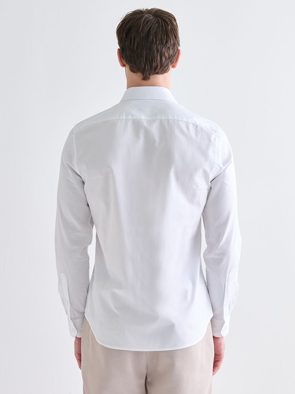 Slim Fit Long Sleeve Gabardine Men's Shirt-6