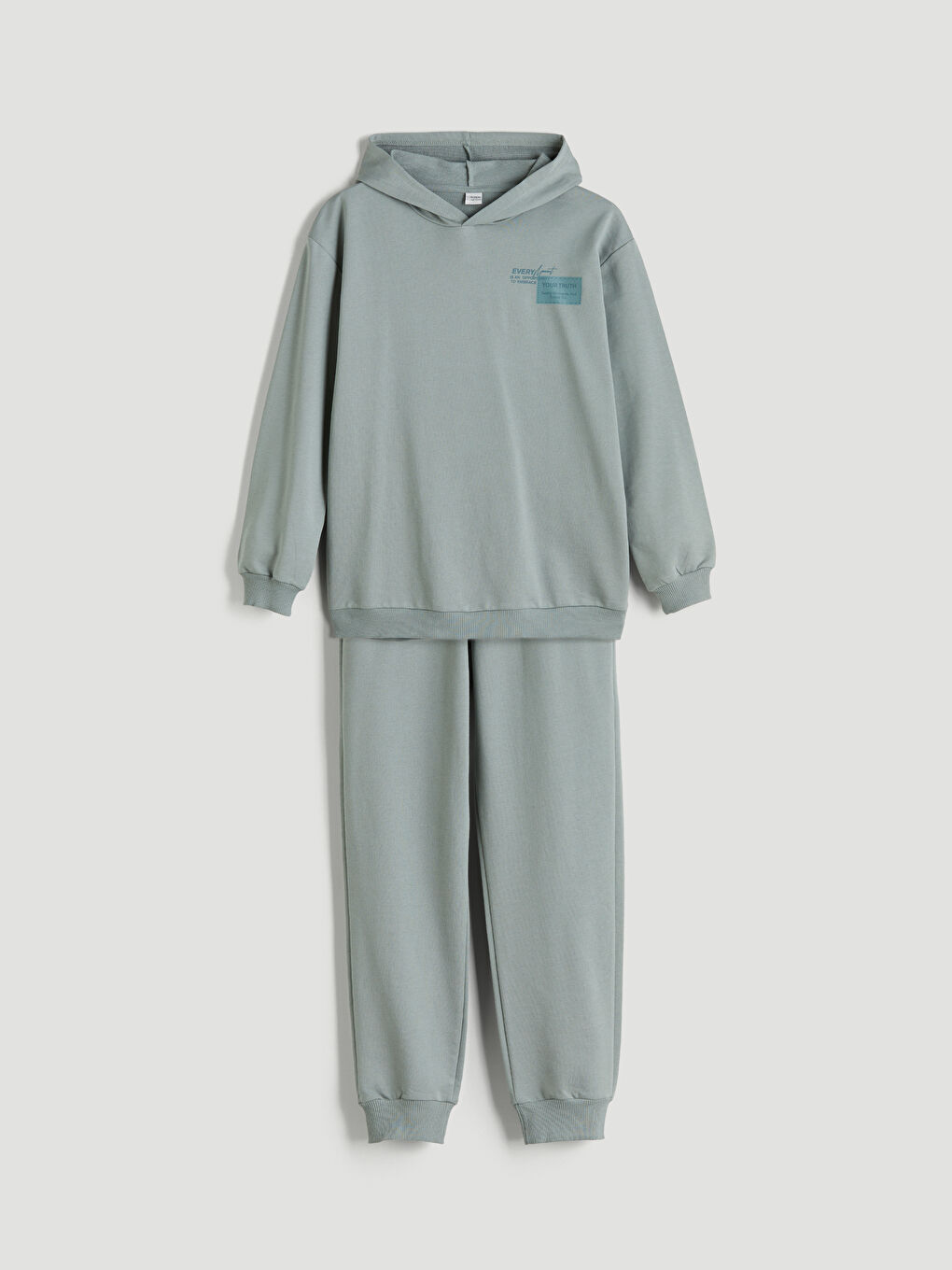 Yeşil Kapüşonlu Erkek Çocuk Eşofman Takım-2