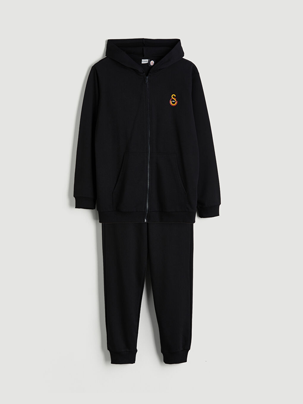 Siyah Kapüşonlu Galatasaray Baskılı Erkek Çocuk Eşofman Takım-4