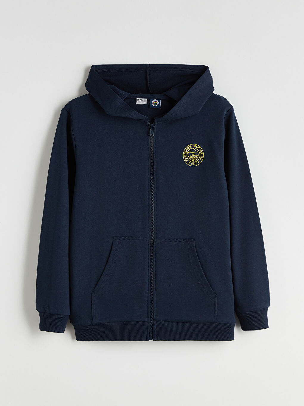 Lacivert Fenerbahçe Baskılı Erkek Çocuk Fermuarlı Sweatshirt