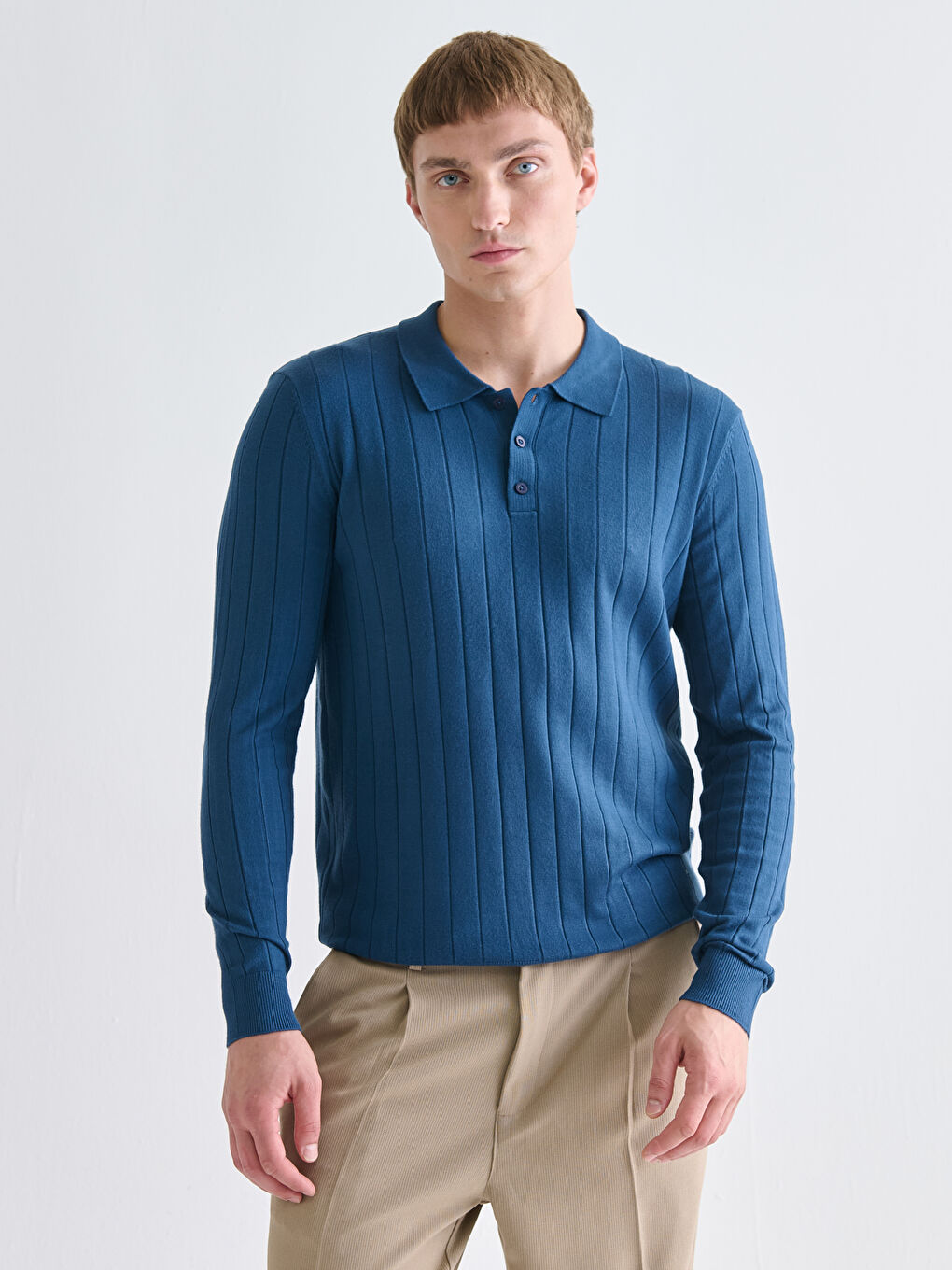 Polo Neck Men's Knitwear Sweater
