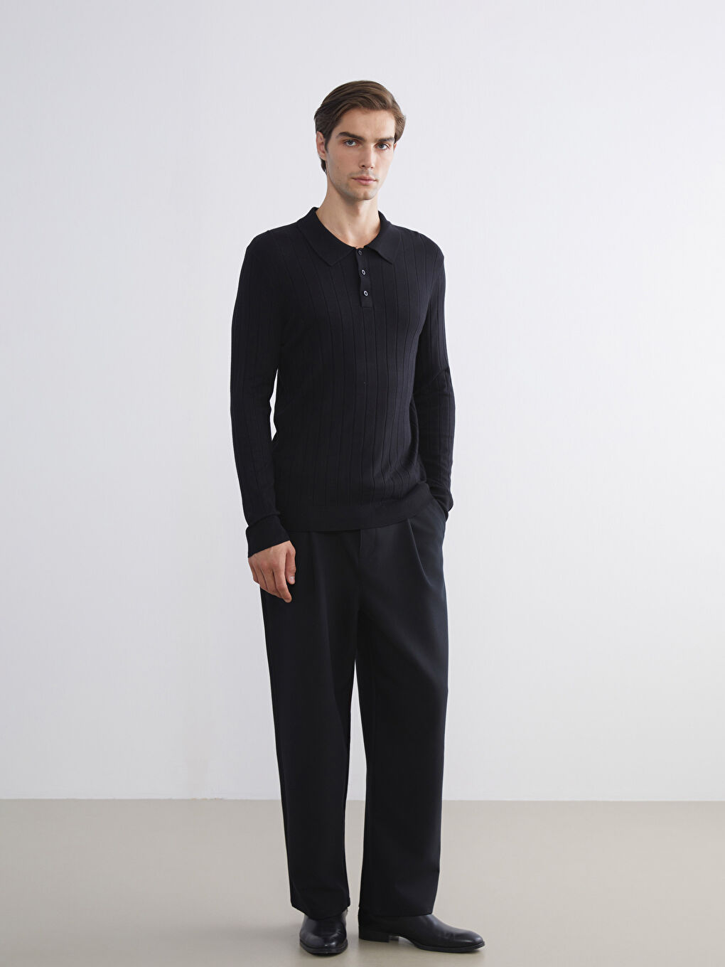 Polo Neck Men's Knitwear Sweater-1