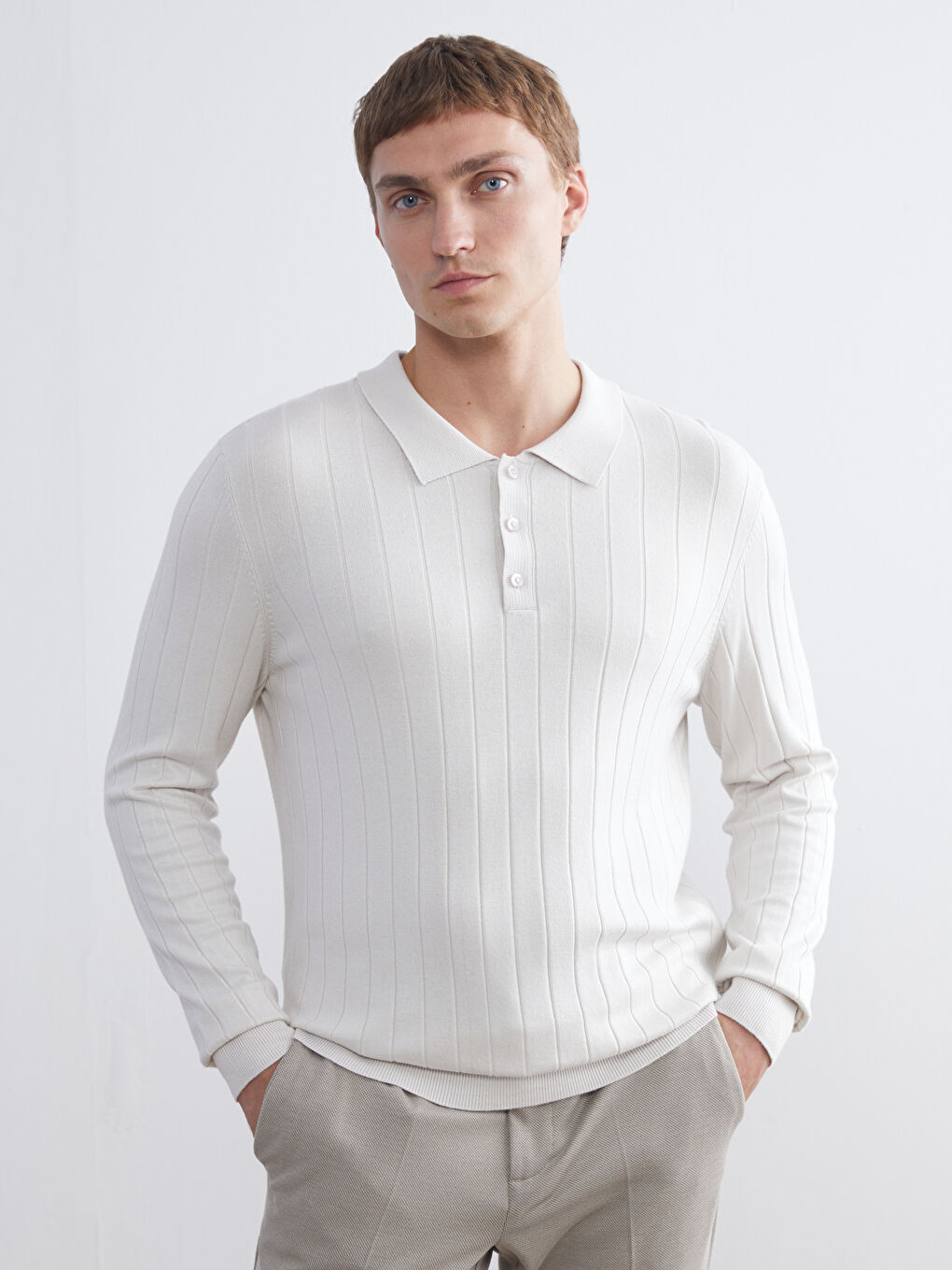 Polo Neck Men's Knitwear Sweater