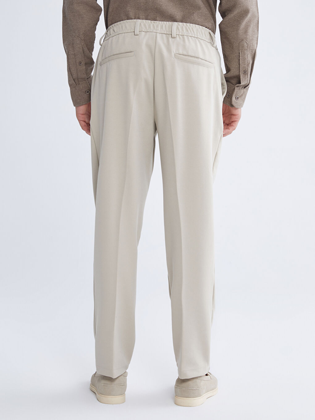 Bej Standart Kalıp Erkek Pantolon-3