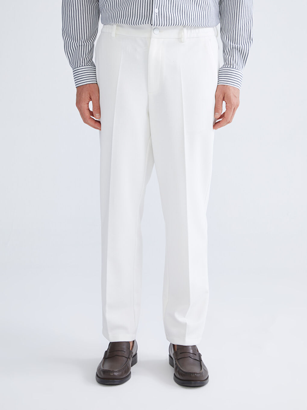 Ekru Standart Kalıp Erkek Pantolon-1