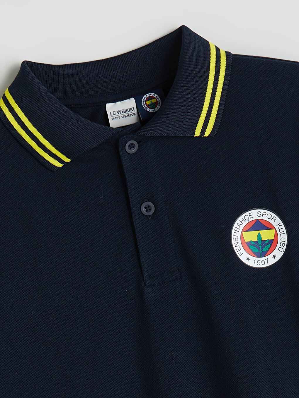Lacivert Polo Yaka Fenerbahçe Baskılı Erkek Çocuk Tişört-3