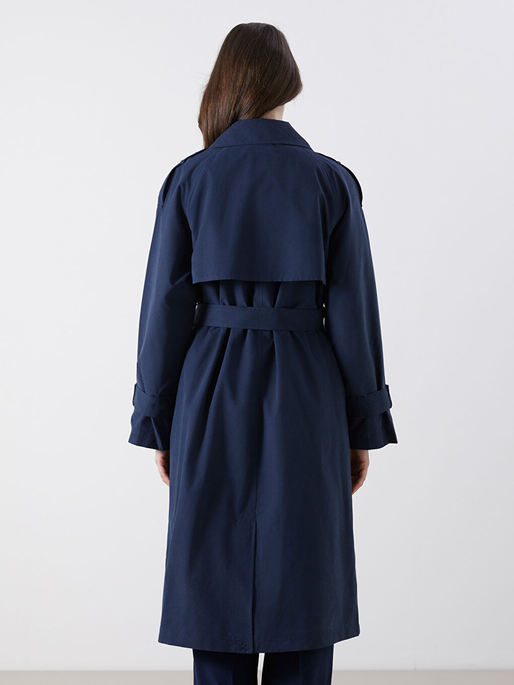LCW Modest معطف واقٍ من المطر كحلي امرأة -W51528Z8-YBY