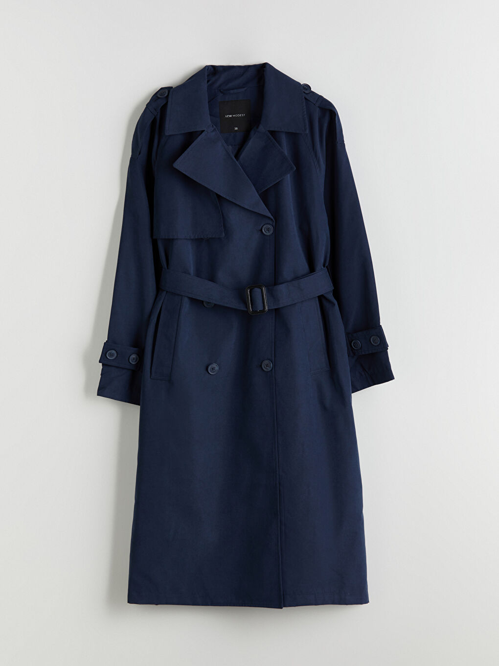 LCW Modest معطف واقٍ من المطر كحلي امرأة -W51528Z8-YBY