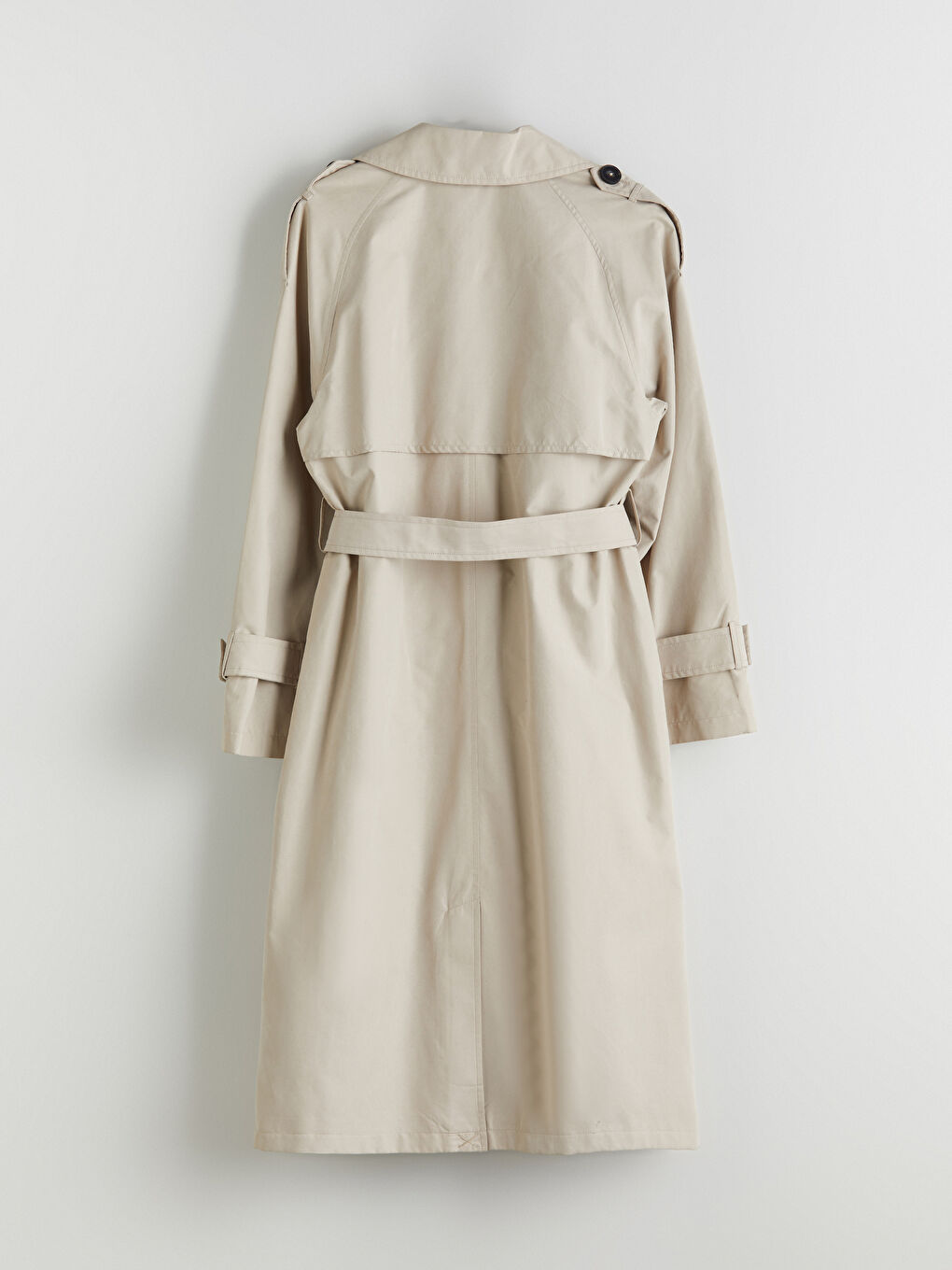 Bej Kruvaze Yaka Oversize Kadın Trençkot-6