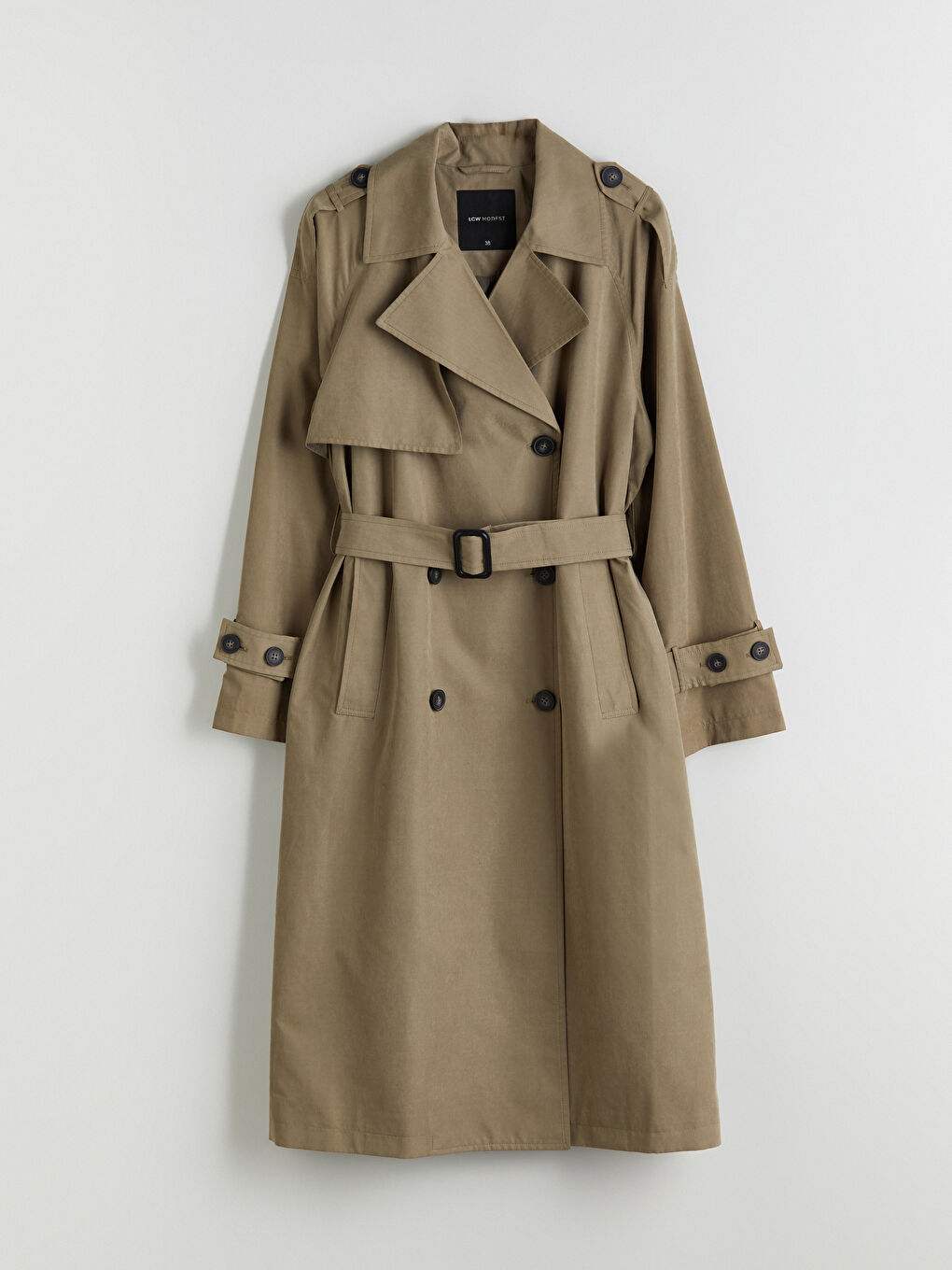 LCW Modest معطف واقٍ من المطر كاكي امرأة -W51528Z8-YCD