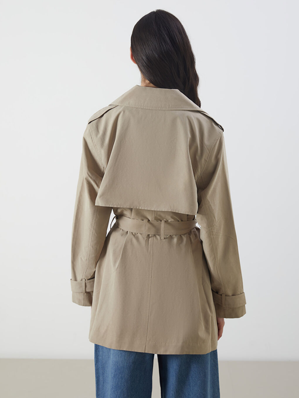 LCW Modest معطف واقي من المطر نسائي دوبل بريستد -W51533Z8-KNB