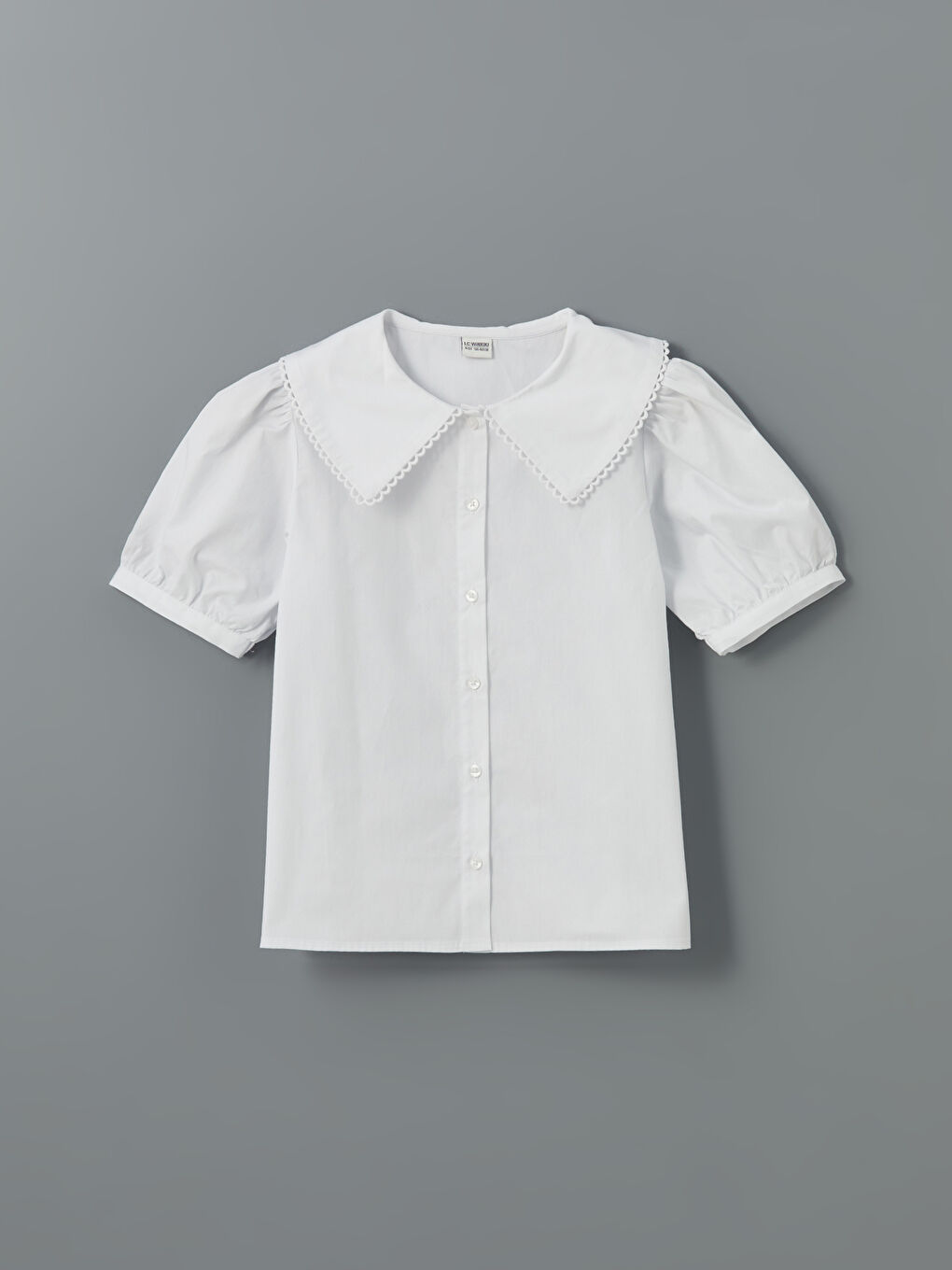 LCW Kids Regular Fit Poplin Window Embroidered Girls' Shirt -W51548Z4-Q6K