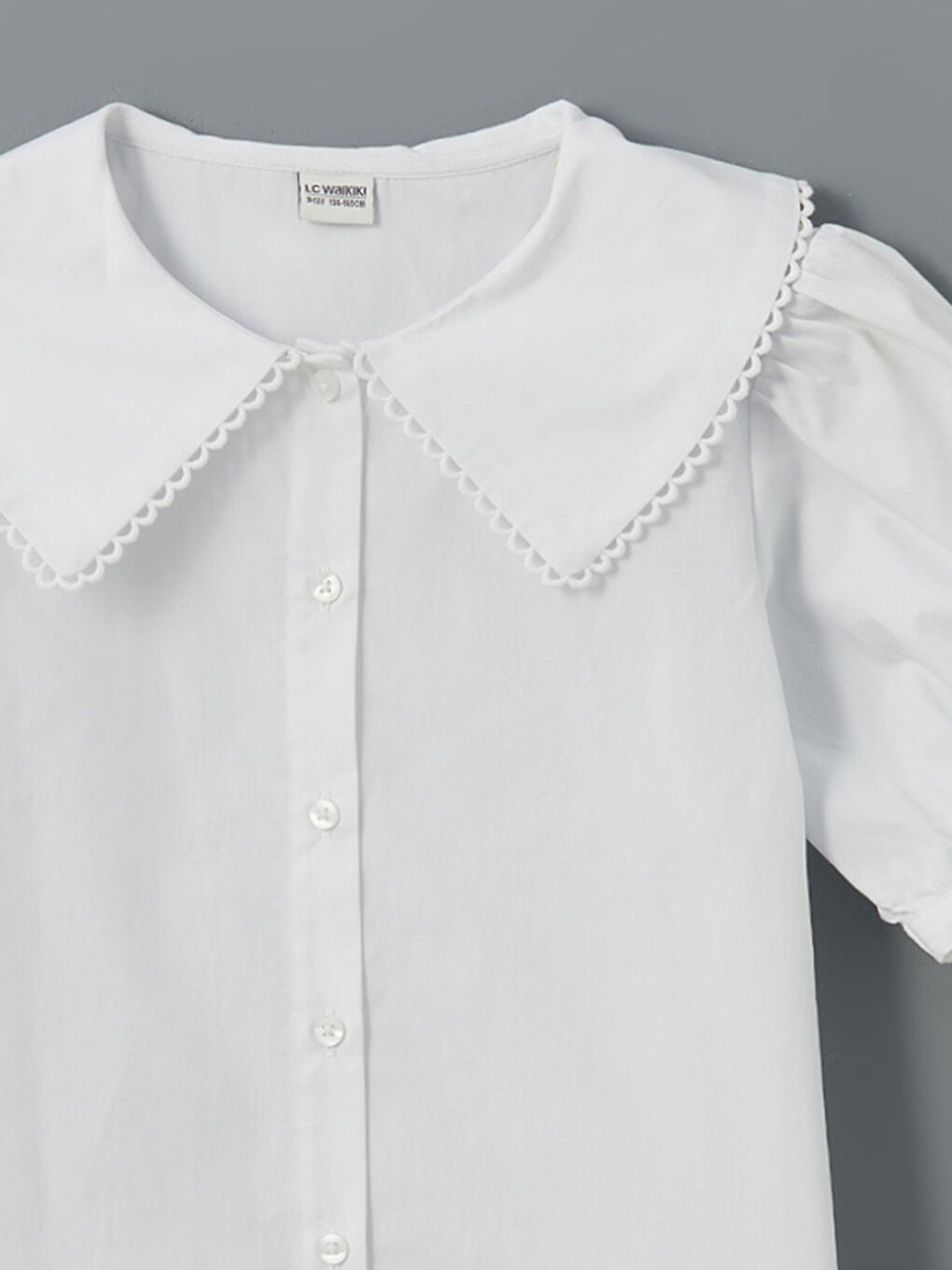 LCW Kids Regular Fit Poplin Window Embroidered Girls' Shirt -W51548Z4-Q6K