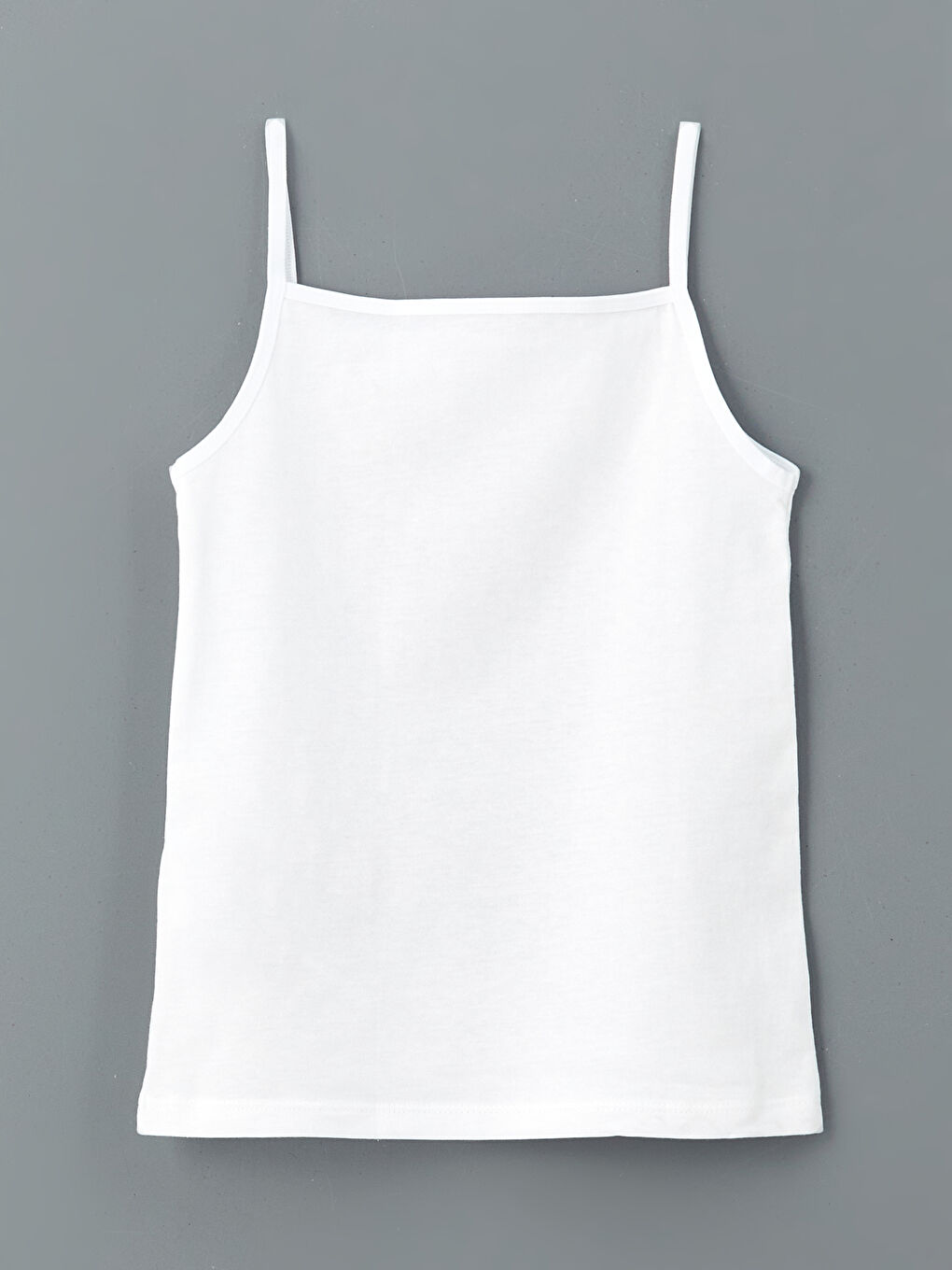 Beyaz Kare Yaka İp Askılı Kız Çocuk Atlet
-1