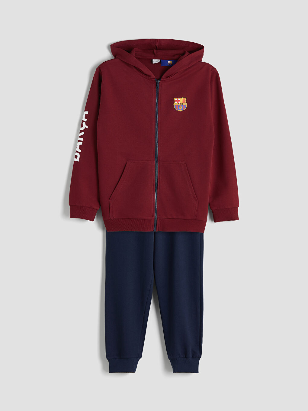 Hooded Barcelona Printed Boys' Tracksuit Set