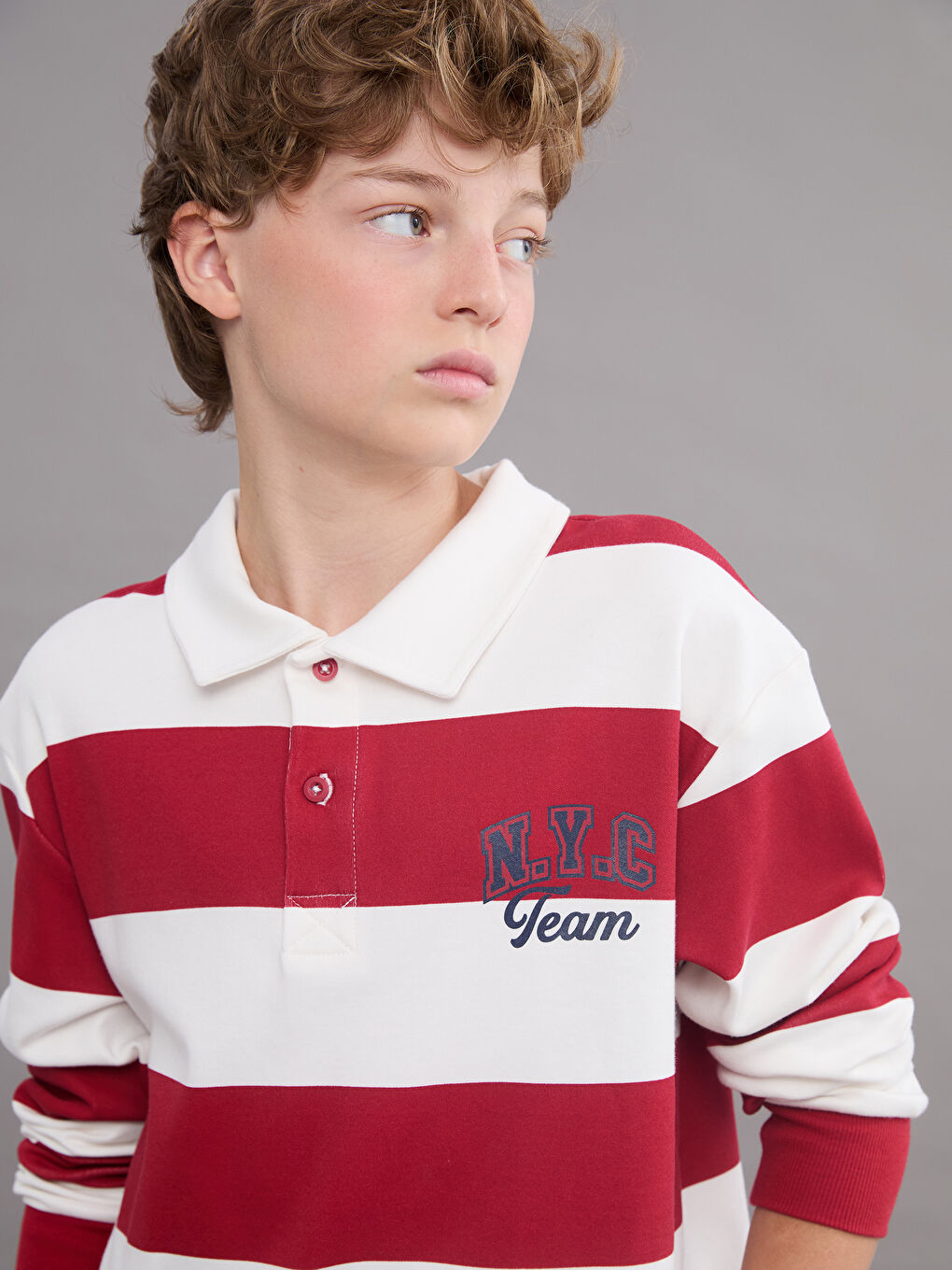 Polo Neck Striped Boys' T-Shirt