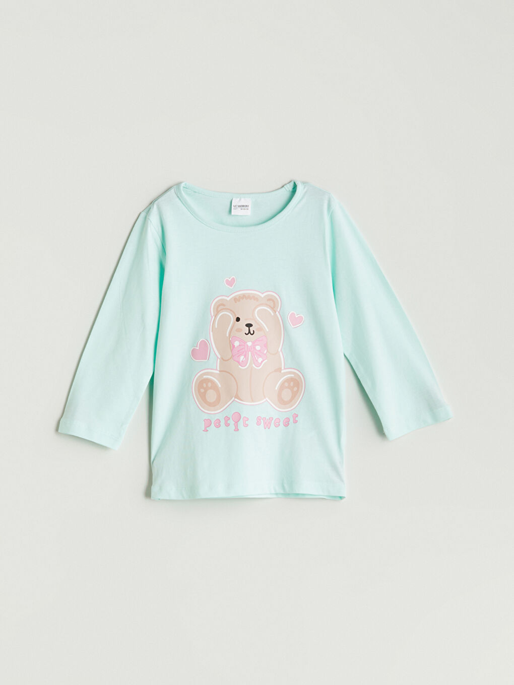 LCW Kids سێتی بیجامەی چاپکراوی بۆ کچان یەخە خڕ -W51584Z1-LSZ