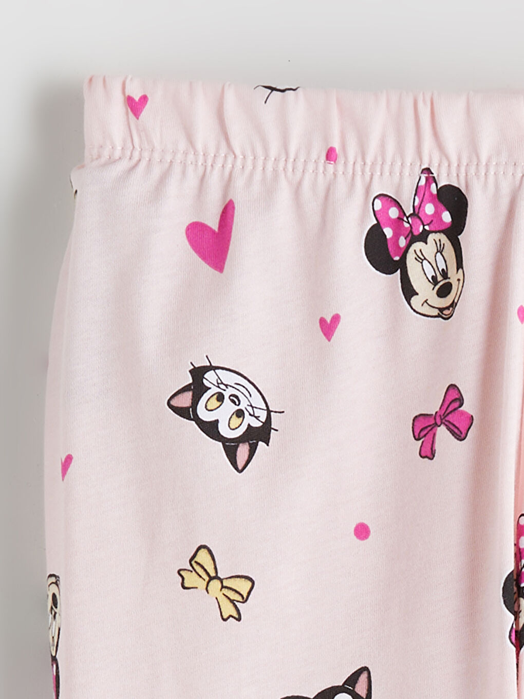 Pembe Minnie Mouse Baskılı Kız Çocuk Pijama Alt-1