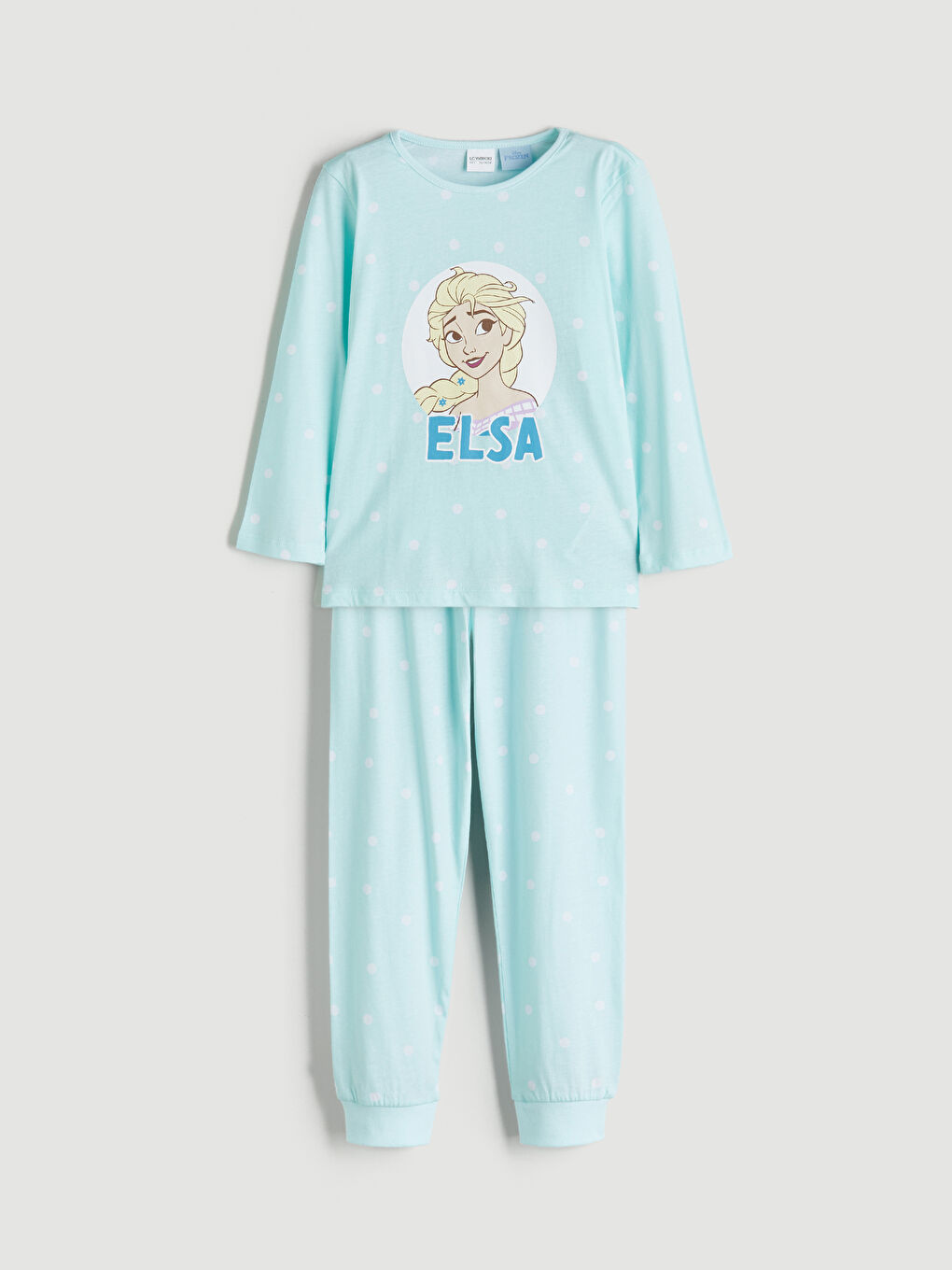 LCW Kids طقم بيجاما بنات مطبوع إلسا كول مدور -W51619Z1-LQT