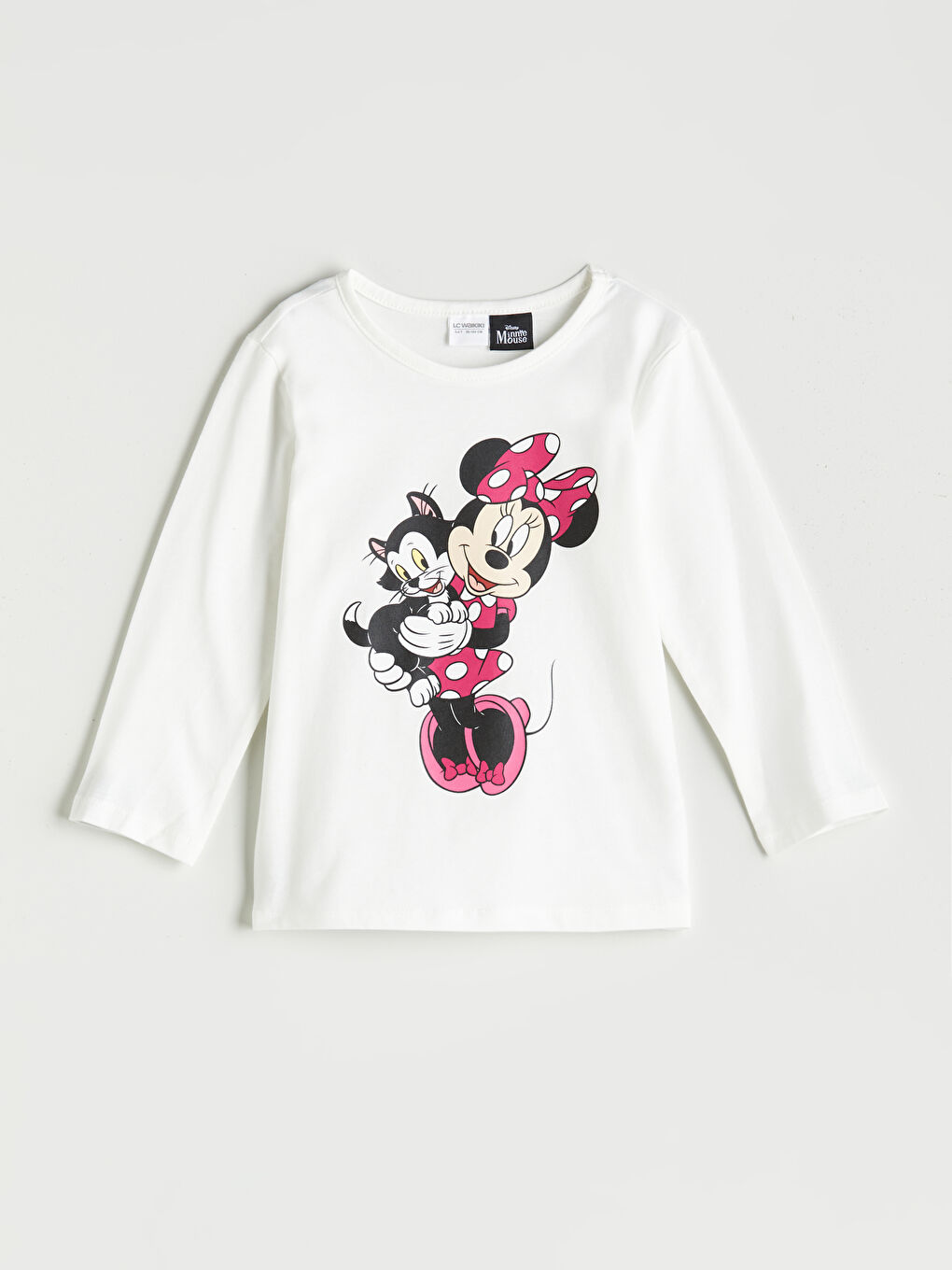Ekru Minnie Mouse Baskılı Kız Çocuk Pijama Üst