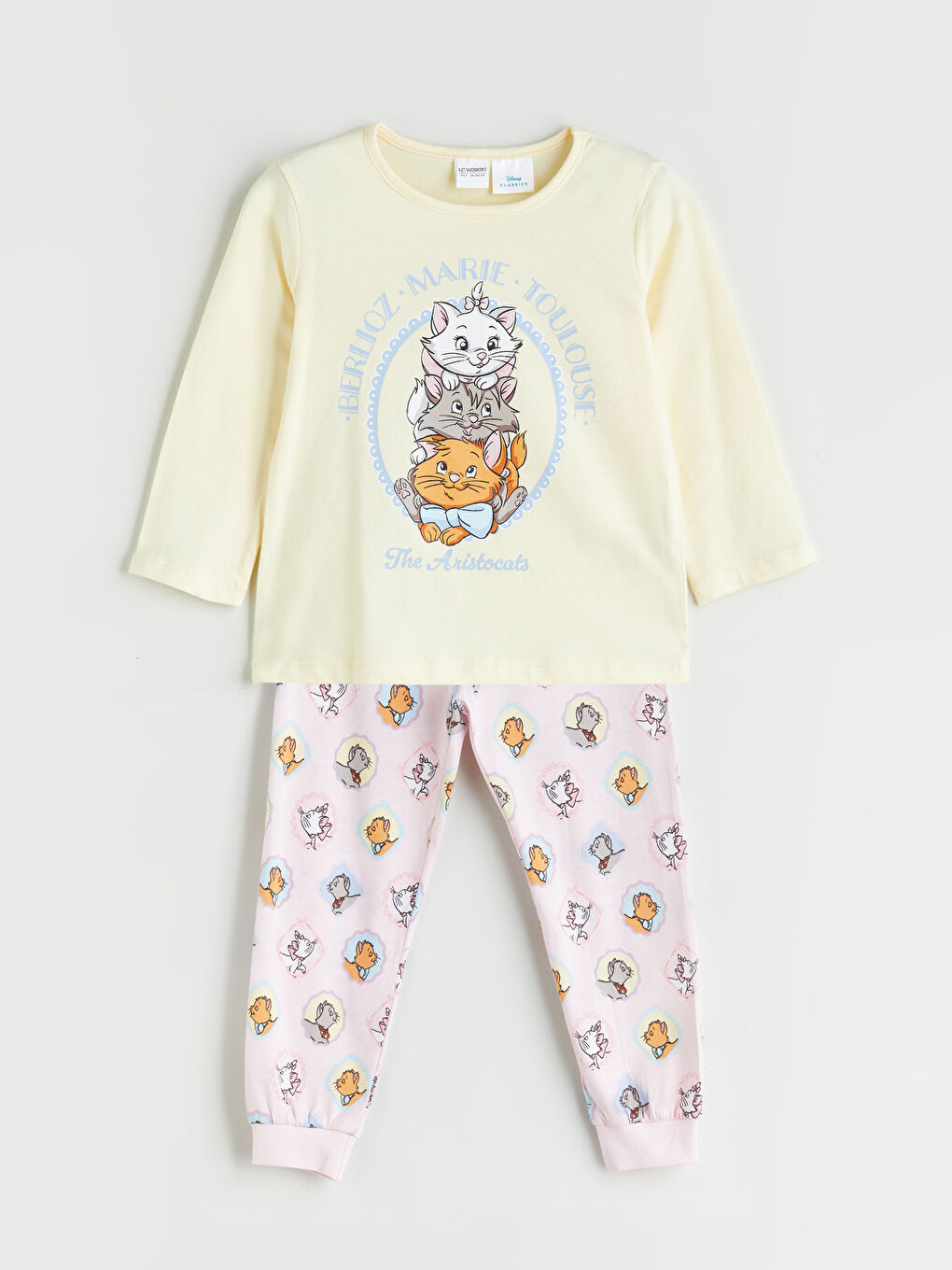LCW Kids سێتی بیجامە زه‌رد کچ -W51653Z1-FDS