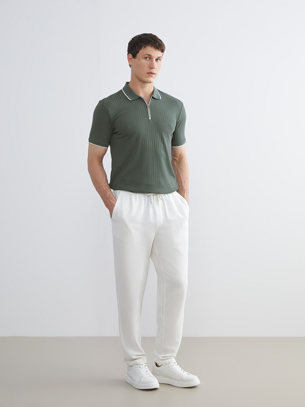 Petrol Polo Yaka Erkek Tişört-1