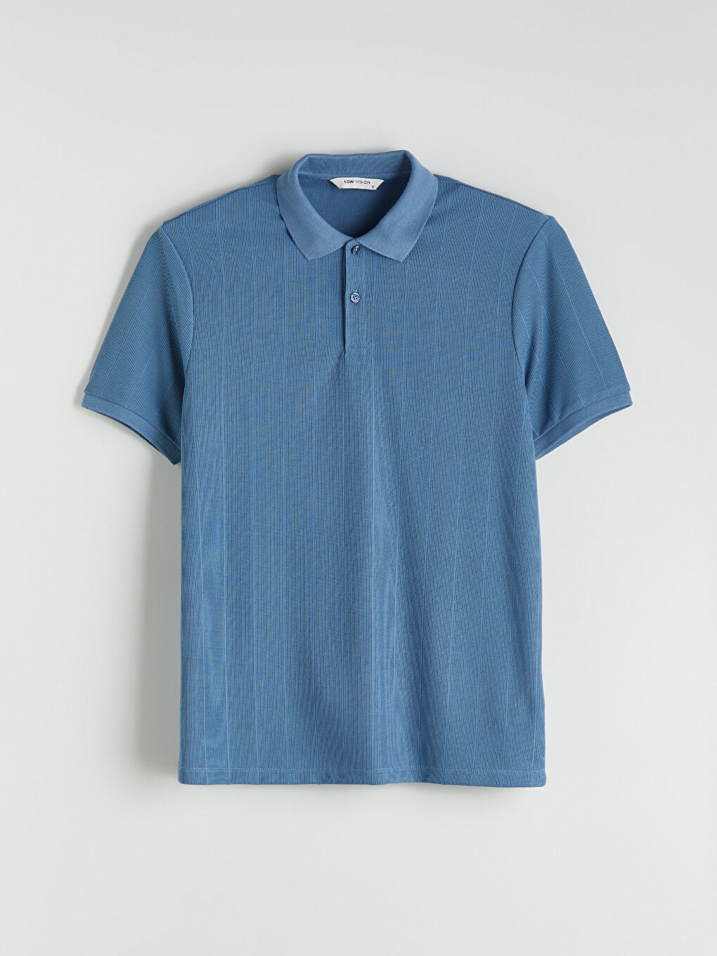 Mavi Polo Yaka Çizgili Erkek Tişört-4