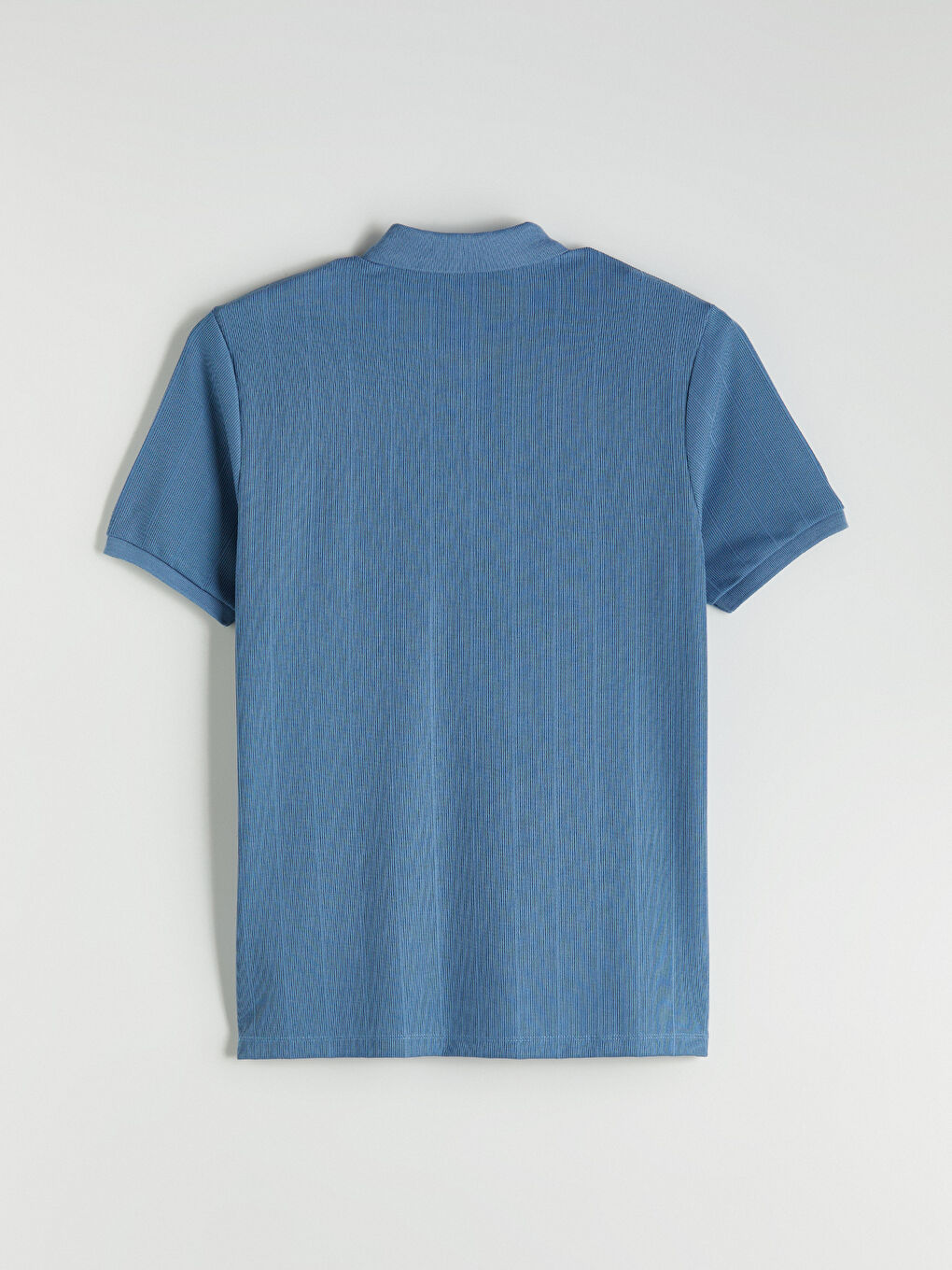 Mavi Polo Yaka Çizgili Erkek Tişört-5