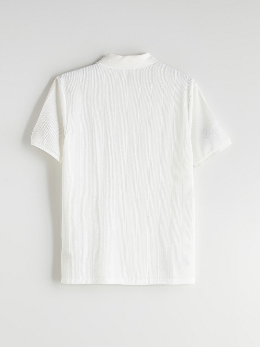 Ekru Polo Yaka Çizgili Erkek Tişört-5