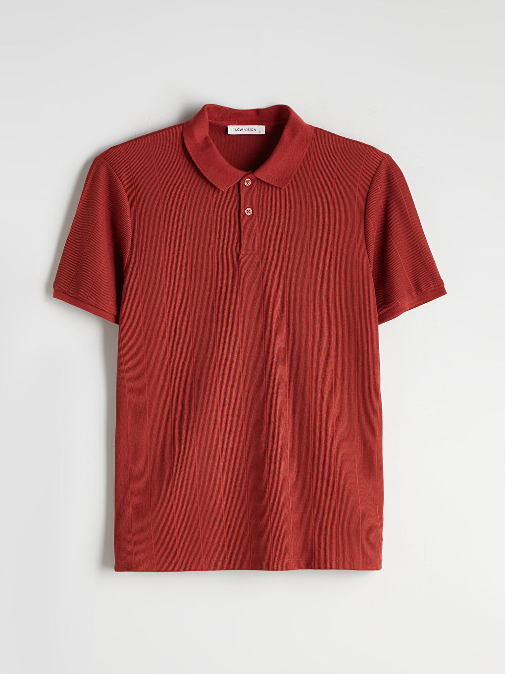 Kahverengi Polo Yaka Çizgili Erkek Tişört-4