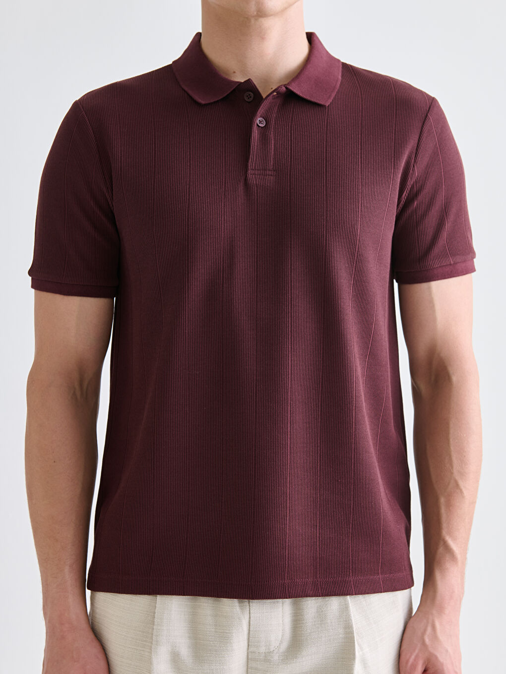 Polo Neck Striped Men's T-Shirt-4