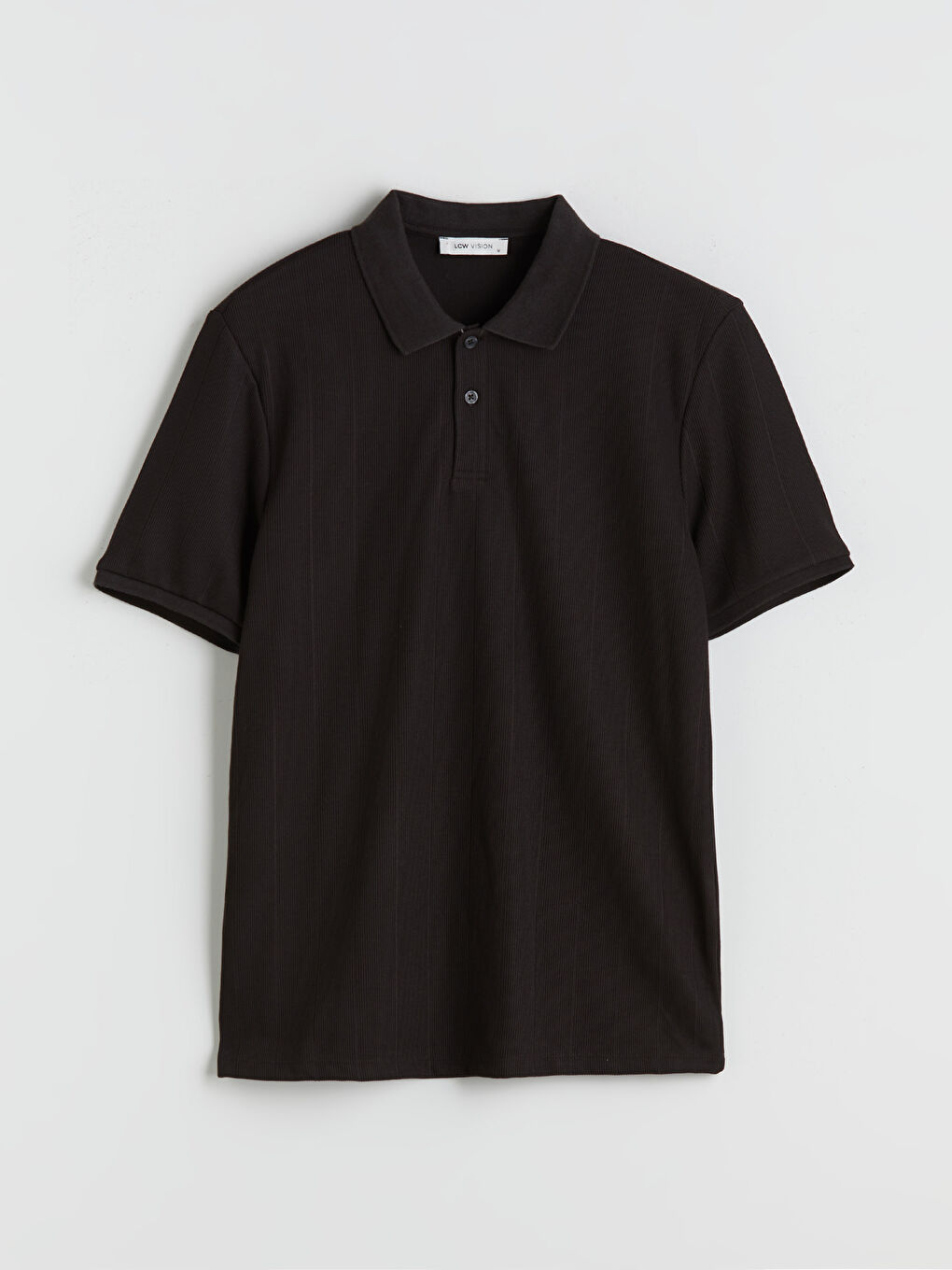 Kahverengi Polo Yaka Çizgili Erkek Tişört-4