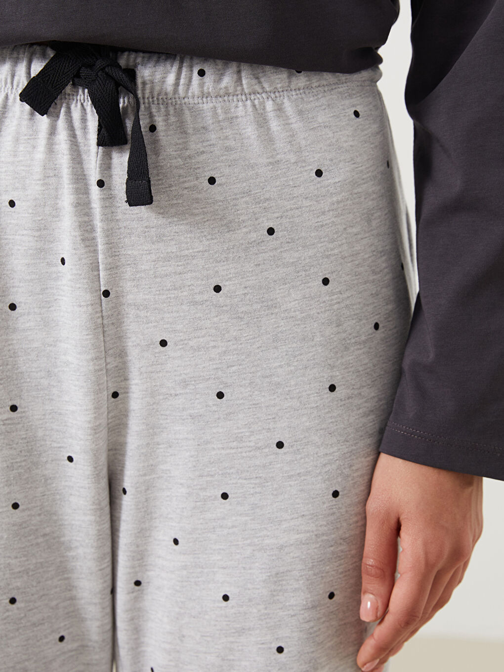 LCW DREAM Elasticated Waist Polka Dot Women's Pyjama Bottoms -W51686Z8-998