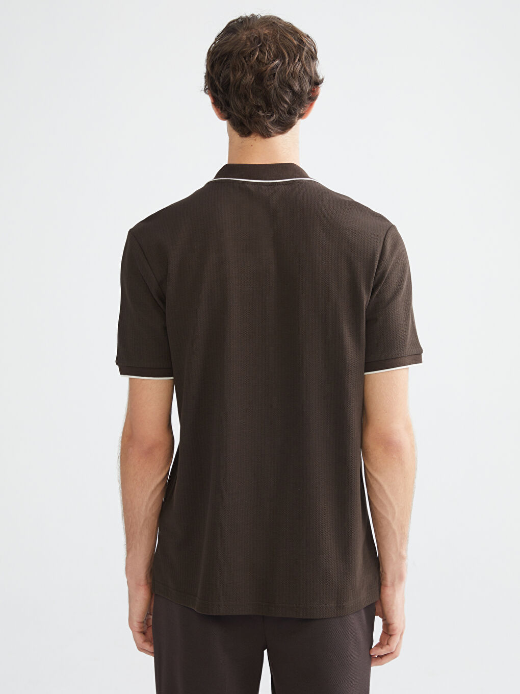 Kahverengi Polo Yaka Erkek Tişört-3