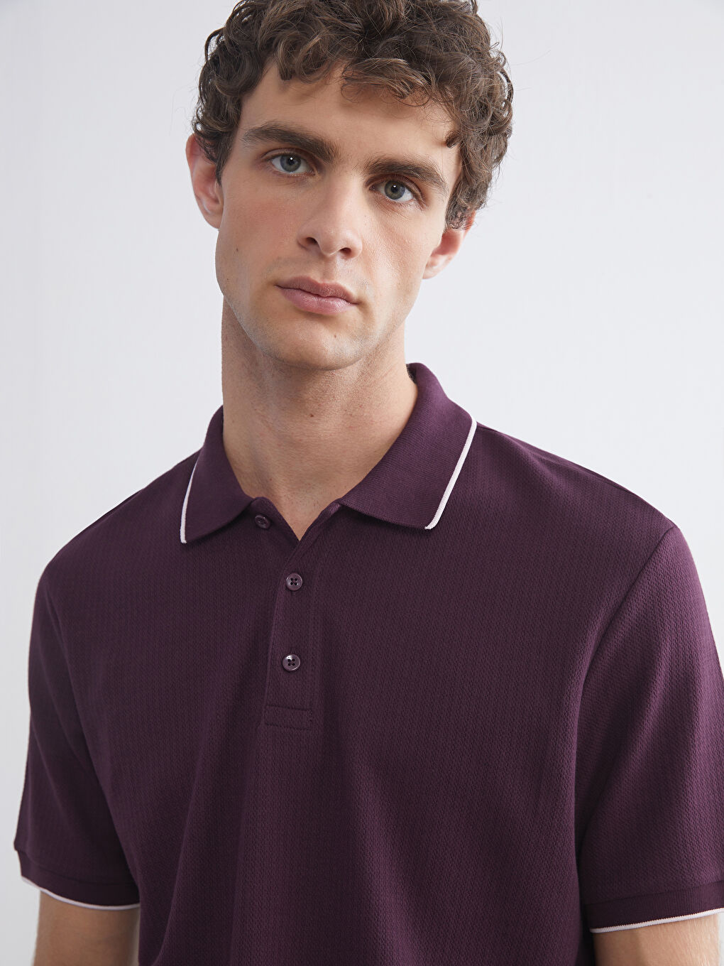 Mürdüm Polo Yaka Erkek Tişört