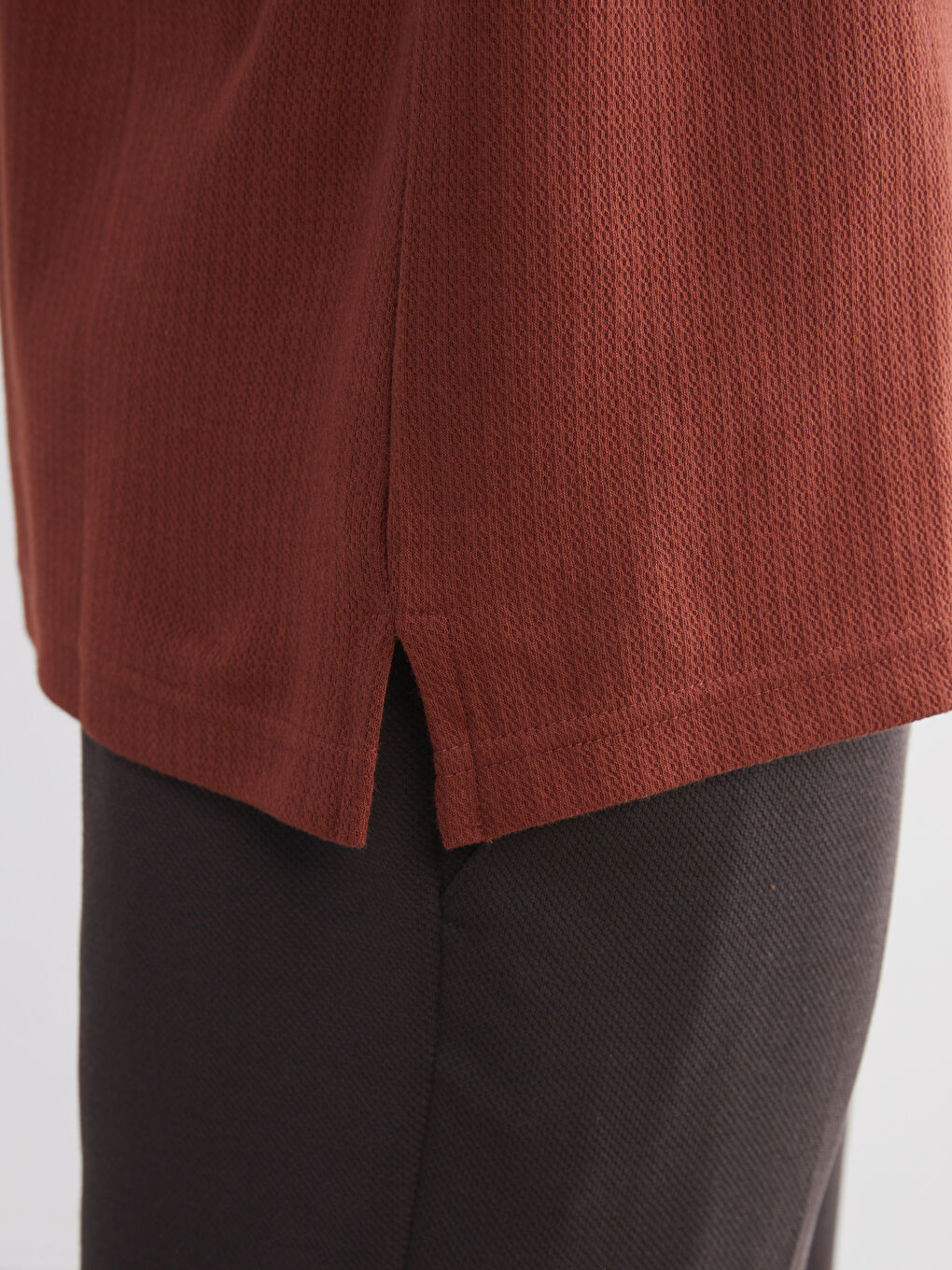 Kahverengi Polo Yaka Erkek Tişört-3