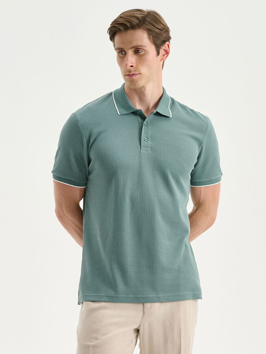 Yeşil Polo Yaka Erkek Tişört