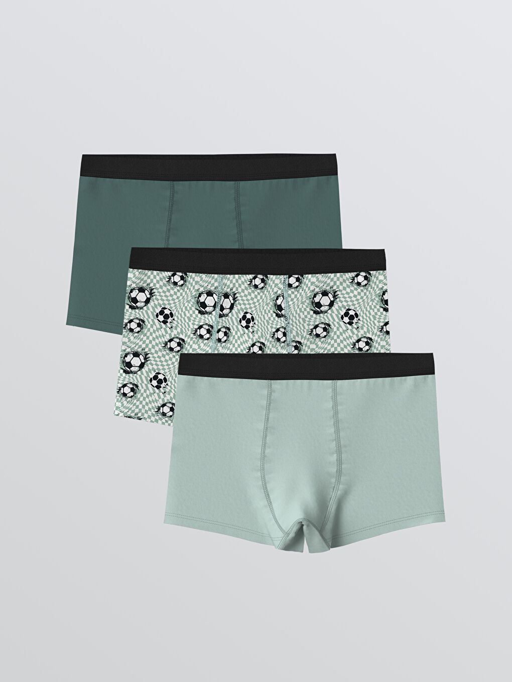 Beyaz Desenli Erkek Çocuk Boxer 3'lü