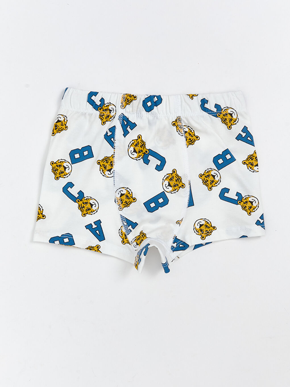 Beyaz Beli Lastikli Baskılı Erkek Çocuk Boxer