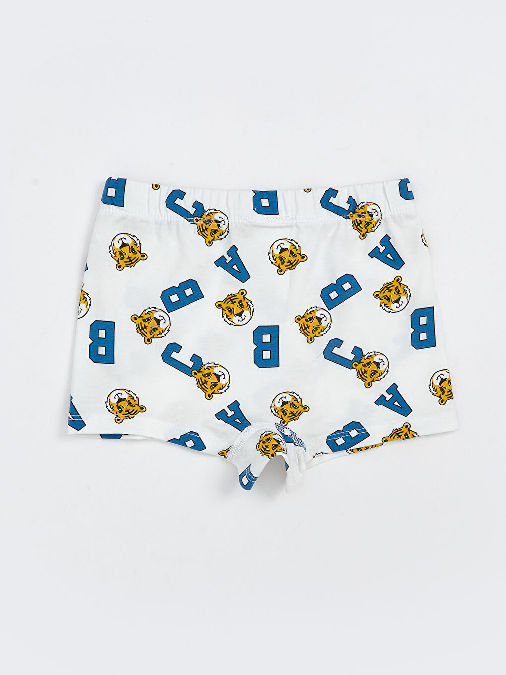 Beyaz Beli Lastikli Baskılı Erkek Çocuk Boxer-1