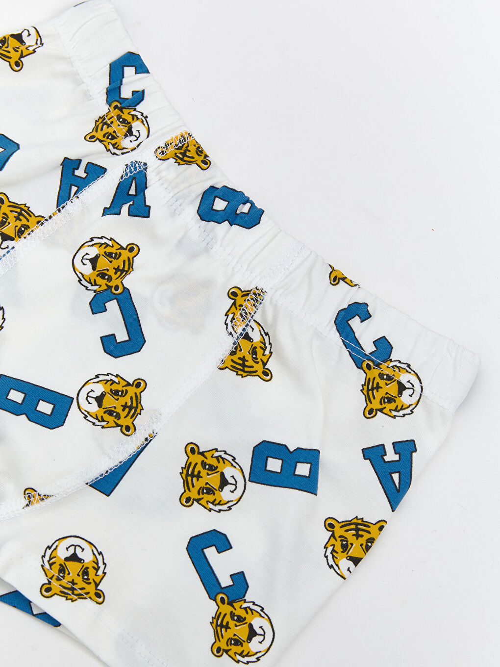 Beyaz Beli Lastikli Baskılı Erkek Çocuk Boxer-2