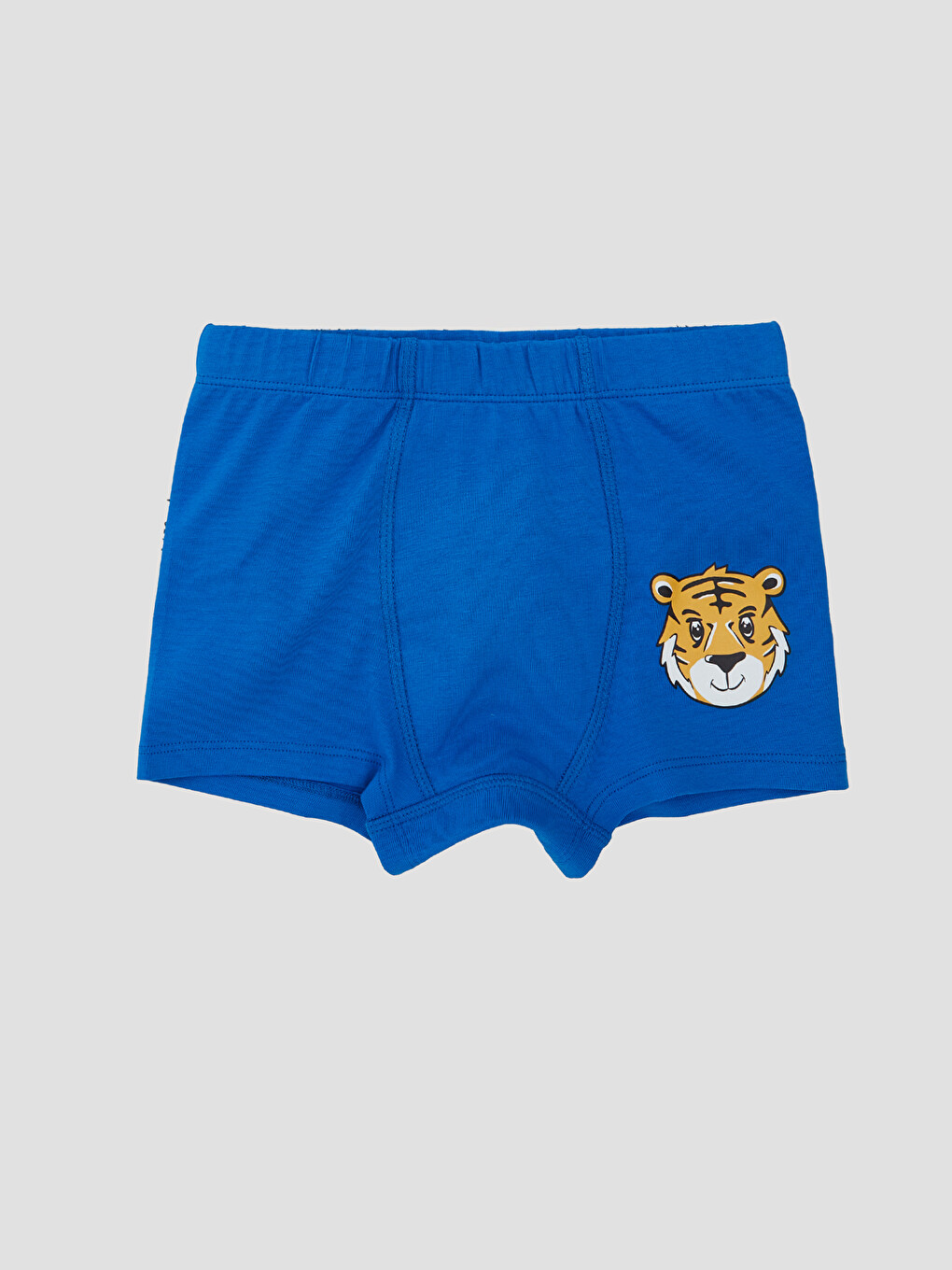Mavi Beli Lastikli Baskılı Erkek Çocuk Boxer
